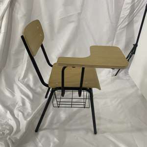 Silla <span class=keywords><strong>de</strong></span> Estudio para Estudiantes con Reposabrazos <span class=keywords><strong>de</strong></span> Madera Moderna, Cómoda, Económica, <span class=keywords><strong>de</strong></span> Plástico, con Tablero <span class=keywords><strong>de</strong></span> Escritura - Product Image 3