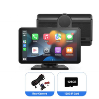 Layar Sentuh Mobil 7 inci Wireless Carplay Android Auto Kamera Dasbor Portabel Kamera Mundur DVR GPS Video Radio Multimedia
