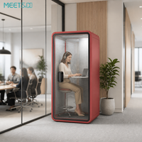 Cabine téléphonique insonorisée rose poudré, acoustique, pour 1 personne, appels vidéo, Australie, Nouvelle-Zélande, certifiée ISO, portable, installation facile