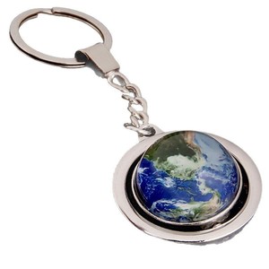 Porte-clés Lumineux Neuf Planètes Œil de Dieu, Pendentif Rond Rotatif Double Face en Cristal - Product Image 6