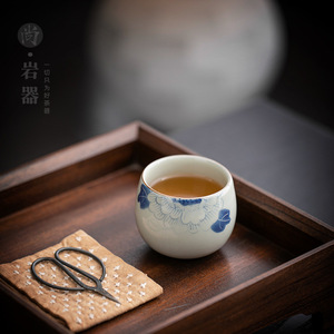 Tasse à thé individuelle en céramique, peinte à la main, motif pivoine, grande capacité, pour cérémonie du thé, origine Dehua, traditionnelle - Product Image 4