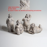 Lianda créatif décor à la maison mignon grosse femme Figure Statue ciment Art artisanat Sculpture bibelot objets décoratifs ornements