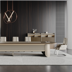 Ensemble de mobilier de bureau moderne, style nordique, table de conférence ovale, petite table de réunion, table de réunion longue - Product Image 6