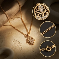 Collier ethnique avec pendentif en forme de main, collier basique polyvalent pour femme, décoration quotidienne, livraison rapide