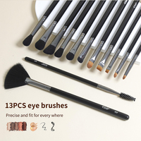 Ensemble de pinceaux de maquillage de luxe professionnel EMF 18 pièces, micro-fibre cristalline, virole en aluminium épaissie, logo personnalisé, qualité supérieure