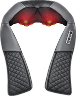 Masseur d'épaule et de cou Medcursor, chaleur électrique, massage Shiatsu, coussin de massage infrarouge, physiothérapie, matériau en cuir, portable, 3D pour le cou