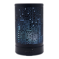 Diffuseur d'aromathérapie ultrasonique électrique alimenté par USB, design métallique, 100 ml, avec lumière LED 7 couleurs et fonction de minuterie