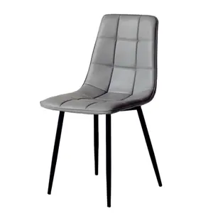home dining room furniture soft chair modern upholstered office chair pu leather dining chair with metal leg