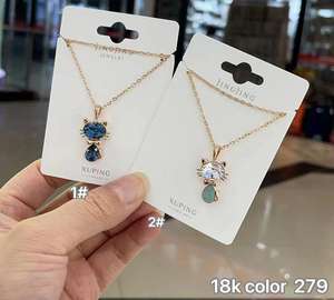 Xuping <span class=keywords><strong>jingjing</strong></span> mode or Rose couleur cristal autrichien couleur papillon pendentif colliers en gros bijoux de mode pour les femmes - Product Image 6