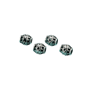Perles entretoises vintage en argent sterling S925, motif floral 6,1*6,3 mm, perles hexagrammes pour la création de bijoux DIY et composants - Product Image 4