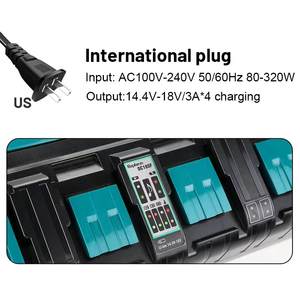 Adapté aux chargeurs <span class=keywords><strong>Makita</strong></span> 14,4V/18V/20V, quatre ports DC18RD/DC18SF, compatible avec BL1850/BL1860 et autres modèles complets - Product Image 3