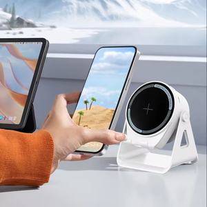 360แม่เหล็กเหนี่ยวนำไร้สายสำหรับ <span class=keywords><strong>Xiaomi</strong></span> ที่วางโทรศัพท์มือถือ ° แบบหมุนได้ลำโพงไฟ RGB แบตเตอรี่3-in-1 1200mAh - Product Image 1