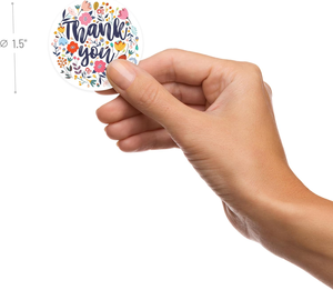 Logo Custom Made Thank You Roll Label Card Thank You Waterproof Floral Thank You <strong>Stickers</strong> for Bakery Boxes <strong>Party</strong> <strong>Bags</strong> - Product Image 3