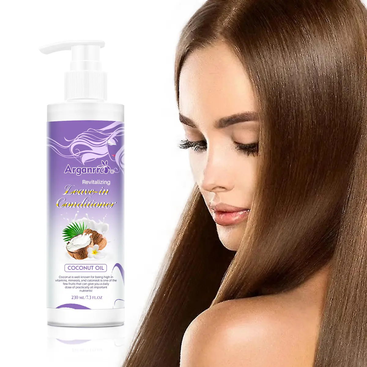 Argan rro New Arrival Feuchtigkeit spendende Glättung Voloumizing Coconut Milk Leave In Hair Conditioner