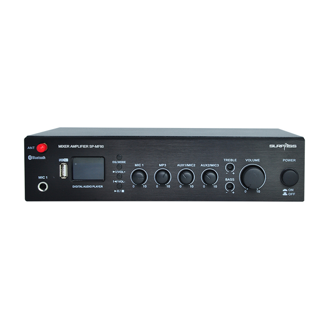 MF120 120W Professional Desktop Digital Mixing Amplifier Public Broadcasting System for Bluetooth USB FM MP3 Karaoke Amplifier
