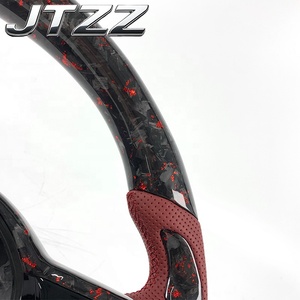 Volante de Fibra de Carbono Forjado para <span class=keywords><strong>BMW</strong></span> G20 G30 G42 M2 M3 M4, con Detalles en Rojo Borgoña, Cuero Perforado, Forma de D, Base Plana, Personalizado - Product Image 3