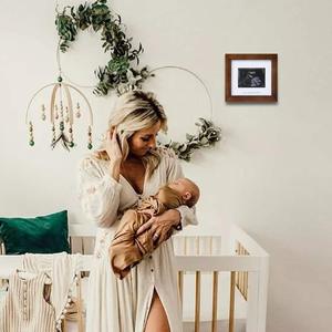 Nouvelle conception : Cadre <span class=keywords><strong>en</strong></span> bois pour photos d'échographie de bébé, avec inserts interchangeables, boîte à souvenirs de grossesse - Product Image 1