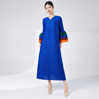 Vestidos Casuales Vintage de Talla Grande para Mujer, Diseño Miyake, Verano 2025, Moda Holgada Midi Plisada, Ecológica, ODM Natural