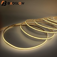 Bande LED COB flexible 384 LED/m, 8 mm, éclairage paysager, blanc chaud/froid, DC 24V, RA90