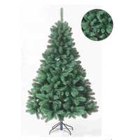 Vente en gros d'arbres de Noël artificiels de haute qualité avec lumières LED pour décorations de fêtes, matériau PE PVC vert, pied en métal, 6 pieds, 7 pieds, 8 pieds