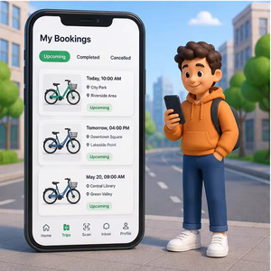 Aplicación de reserva de bicicletas para compartir, software de alquiler de bicicletas urbanas, plataforma de transporte urbano - Product Image 3