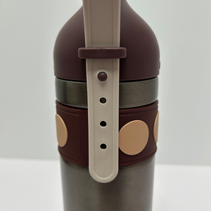 Custom Logo Insulated Stainless <b>Steel</b> Water <b>Bottle</b> with Silicone Carry Strap & Anti-Slip Grip - Product Image 4
