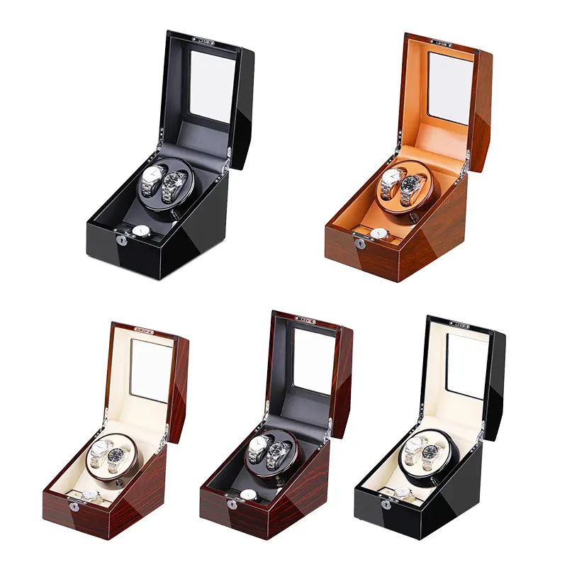 Fabrikgroßhandel Luxus einzelne hölzerne Uhren Schachtel 2 + 3 automatische Uhrenwickel mit Mabuchi-Motor