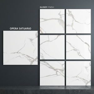 Azulejos de porcelana esmaltada mate con inspiración en mármol Qura Statuario de 800x800 mm para un elegante piso interior. - Product Image 4