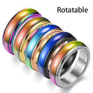 Anillos Impermeables que No se Deslustran, Chapados en Oro PVD de 14k y 18k, Anillos de Moda de Acero Inoxidable 316L para Mujeres y Hombres - Product Image 1