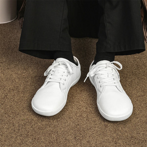 Chaussures pour hommes, chaussures larges pour hommes, chaussures minimalistes en cuir fendu, chaussures décontractées respirantes et confortables, chaussures marron, baskets de marche - Product Image 4