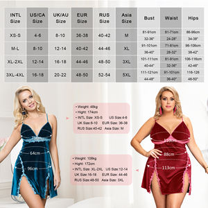 Lingerie in Velluto con Spalline e Schiena Scoperta, Abiti <span class=keywords><strong>da</strong></span> <span class=keywords><strong>Notte</strong></span> Sexy di Alta Qualità per <span class=keywords><strong>Donna</strong></span> - Product Image 4