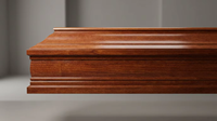 Cercueil en bois massif de style américain simple, finition brillante, pour salon funéraire et enterrement - Vente en gros
