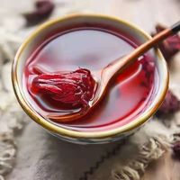Fleur de roselle entière séchée de qualité alimentaire, calyx d'hibiscus naturel, extrait d'eau pour infusion de thé, matière première en conteneur plastique