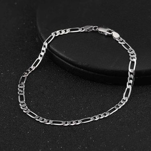 RINNTIN SB66 Set di <span class=keywords><strong>Bracciali</strong></span> in Argento Sterling <span class=keywords><strong>925</strong></span>, <span class=keywords><strong>Bracciali</strong></span> da <span class=keywords><strong>Uomo</strong></span>, Collana con Catena Figaro 3,3mm, Vendita all'Ingrosso per Donne - Product Image 1
