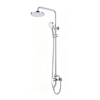 Système de douche moderne en laiton chromé avec mitigeur céramique à poignée unique, douchette à effet pluie et ensemble de douche réglable pour salle de bain