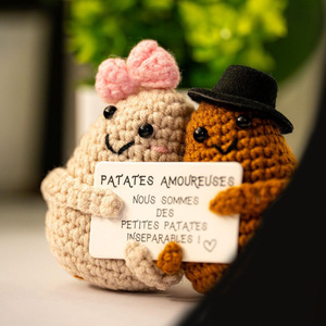 Nuovo Arrivo Transfrontaliero: Mini Bambola Patata Creativa Lavorata a Mano all'Uncinetto in Cotone, con Energia Positiva, per Coppie Giovani, a Forma di Verdura Emozionale - Product Image 2