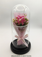 Boules en verre LED avec fleurs rouges pour la décoration de mariage et la décoration de la maison