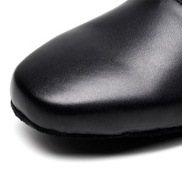 Zapatos de baile para hombre, calzado de salón latino de piel de vaca, tacones altos de 3cm, Tango