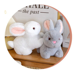 Giocattoli per Bambini: Coniglio di Cotone Creativo di Tendenza - Simpatico Coniglietto Bianco, Bambola con Coperta, Marionetta, Regalo per Bambini, Antistress - Product Image 6