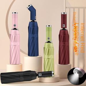 Grand pare-soleil LED personnalisable pour hommes femmes Double <span class=keywords><strong>parapluie</strong></span> <span class=keywords><strong>pliant</strong></span> automatique avec poignée en EVA pour cadeaux d'affaires - Product Image 1