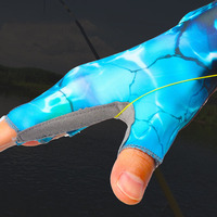 Gants de pêche de nuit d'été imperméables, respirants, antidérapants, en microfibre, unisexes, équipement de protection pour sports de plein air avec lampe de poche
