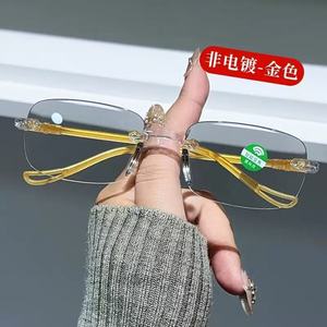 Lunettes de lecture sans monture Jinhua, monture PC, verres AC, anti-lumière bleue, unisexe, 9352, verres asphériques zoom - Product Image 2