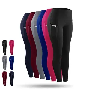 Desgaste da ioga Ginásio Leggings de Cintura Alta Calças Mulheres Logotipo Personalizado Yoga Workout Esporte com Bolso