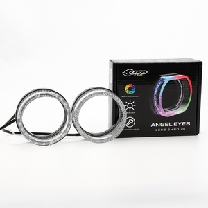 I9 2.5" RGBW 12V O-shaped Multicolor Front <b>Light</b> <b>Led</b> Angel Eyes halo Rings Headlights Decorate Shroud Cover for <b>Projector</b> Lens - Product Image 4