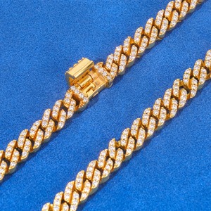 Collana e Bracciale da <span class=keywords><strong>Uomo</strong></span> di Lusso con Catena Cubana Hiphop in <span class=keywords><strong>Argento</strong></span> 925 Europeo da 5mm con Moissanite VVS Colore D, Gioielli di Alta Gamma - Product Image 5