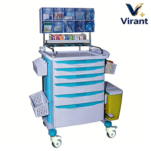 รถเข็นฉุกเฉินอเนกประสงค์สำหรับโรงพยาบาล รุ่น ABS รับน้ำหนักได้ 200 ปอนด์ พร้อมล้อเงียบ 4 ล้อ - Product Image 4