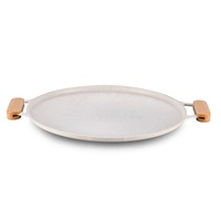 Wajan Panggang Alas Datar Berlapis Multi-Lapisan Tebal 2.3mm dari Aluminium, Mudah Dibersihkan, 33cm, untuk Kompor Gas/Induksi, Aman untuk Memasak di Oven