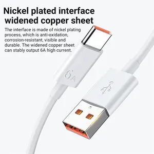 Câble de <span class=keywords><strong>chargeur</strong></span> Super Rapide 6A 66W C pour <span class=keywords><strong>Huawei</strong></span> Mate 40/50/70 Nova 8/<span class=keywords><strong>9</strong></span>/10 <span class=keywords><strong>Honor</strong></span> 50/70/90/100/200 Lite X7/X8/X9/Magic 5 iPhone OTG - Product Image 4