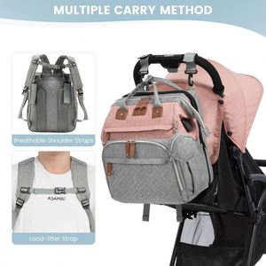Diaper Backpack <b>Large</b> Capacity Baby <b>Bag</b> with Portable <b>Changing</b> Pad Lightweight Waterproof and Insulated Multifunction Travel - Product Image 6