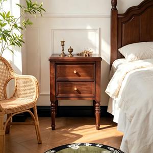 Midcentury Minimalist Wooden Bedroom Furniture Set Storage Eco-Friendly Handmade 2 <b>Drawers</b> for Home Hotel Living Room - Product Image 4